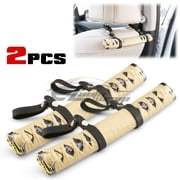 2Pcs Universal Gold Black Samurai Headrest Handles Hand Grip Grab Pull Rear Seat