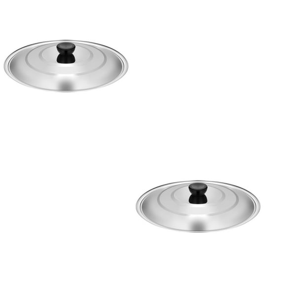2Pcs Universal Lid for Pots, Pans and Skillets, Fits 9, 10 and 10.5 Inch Cookware, Replacement Frying Pan Cover , Stainless Steel Cast Iron Skillet Lids - Heat Resistant Handle