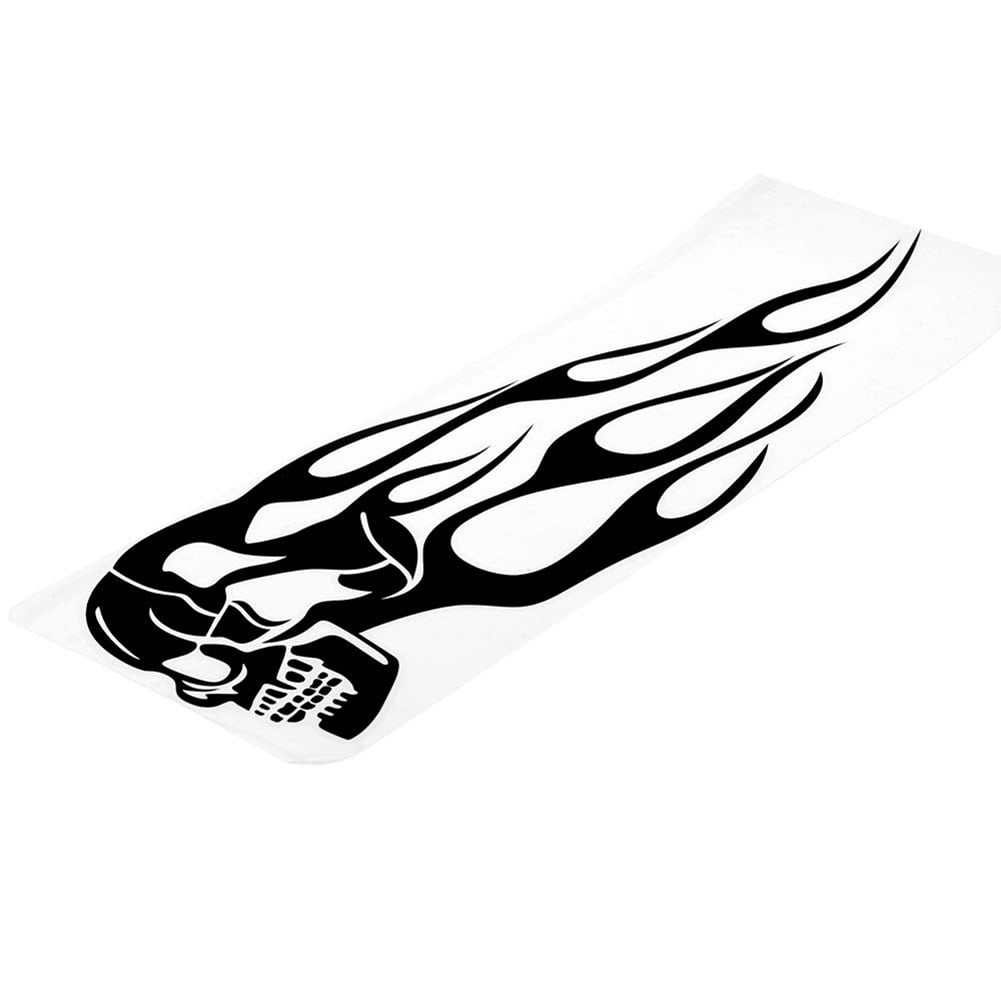 2Pcs Universal Motorcycle Gas Tank Skeleton Flames Badge Decal Stickers