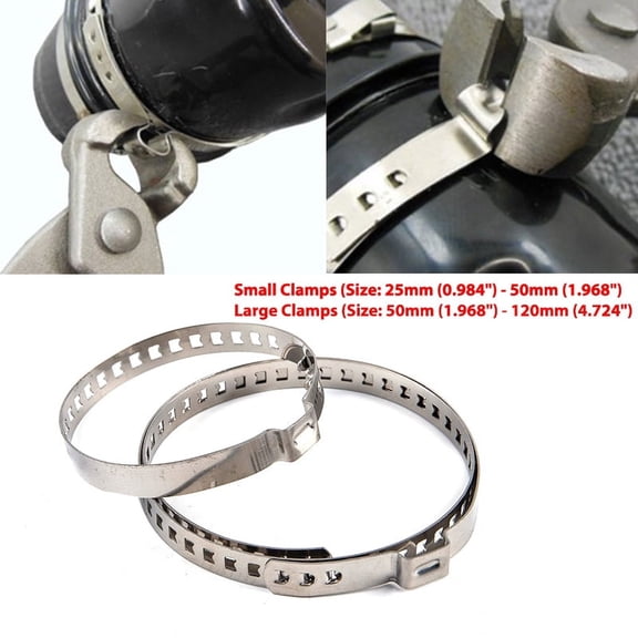 2Pcs Universal Stainless Steel Axle CV Joint Boot Crimp Clamp Kit Driveshaft