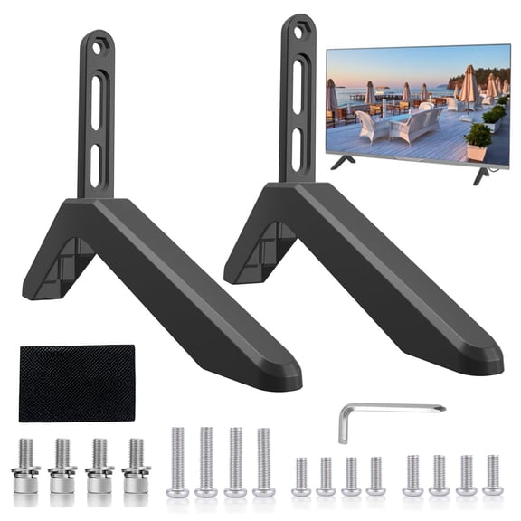 2Pcs Universal TV Legs for 32-75 Inch Flat Screen TVs,Aluminum Tv stand Heavy-Duty Stable Replacement TV Legs (Black)