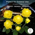 thumbnail image 1 of 2Pcs Upgraded LED Solar Lights Outdoor Waterproof with 5 Roses, Soft Light, Charging in The Daytime and Light Up at Night for Patio Pathway Courtyard Garden Lawn (Yellow), 1 of 6