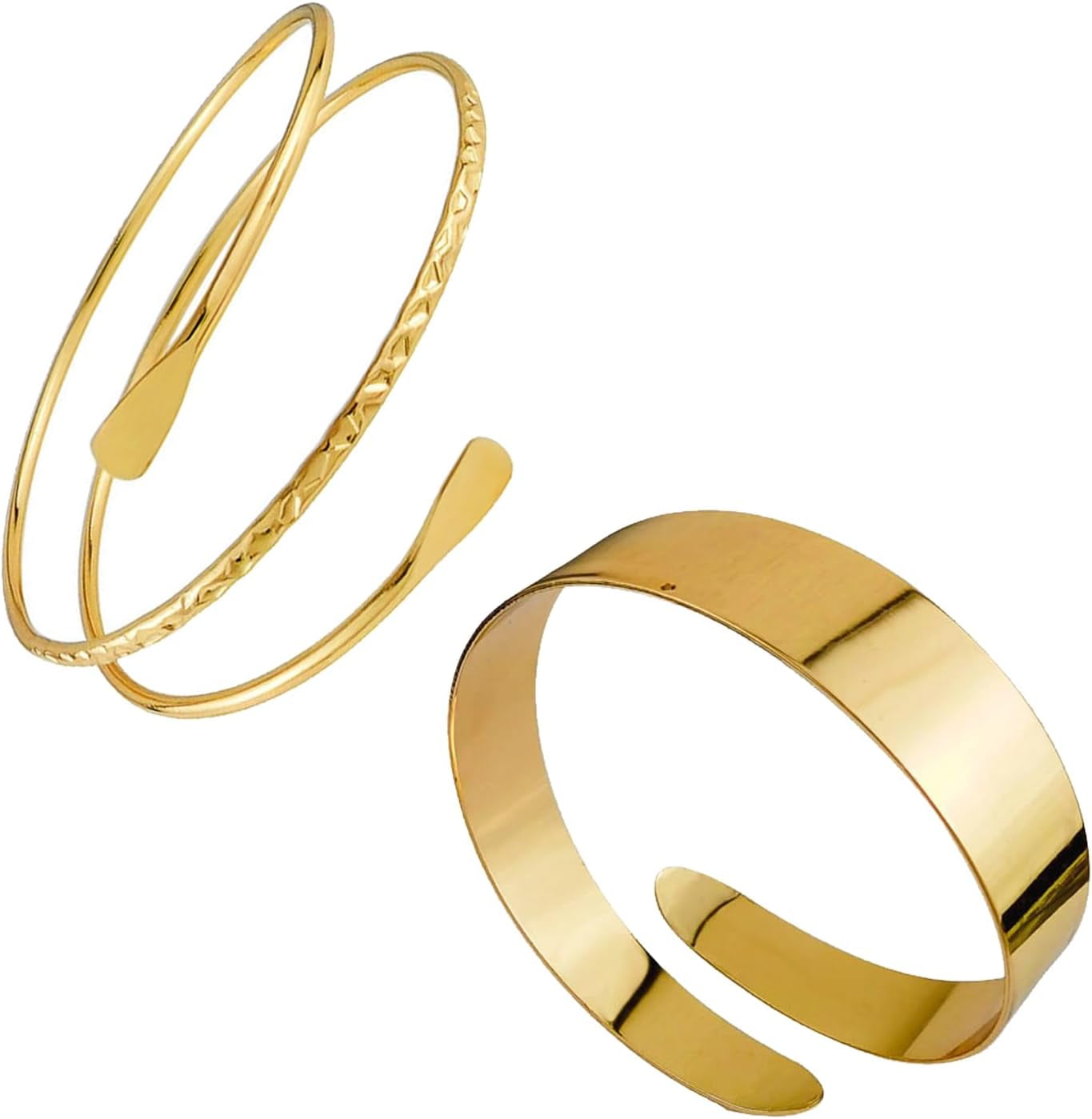 2Pcs Upper Arm Bracelet Cuff Bangle Minimalist Gold Metal Coil Arm Cuff Bracelets for Women Girls Irregular Wave Chunky Cuff Bangle Armband Statement 2Pcs Upper Arm Bracelet Cuff Bangle Minimalist Gold Metal Coil Arm Cuff Bracelets for Women Girls Irregular Wave Chunky Cuff Bangle Armband Statement