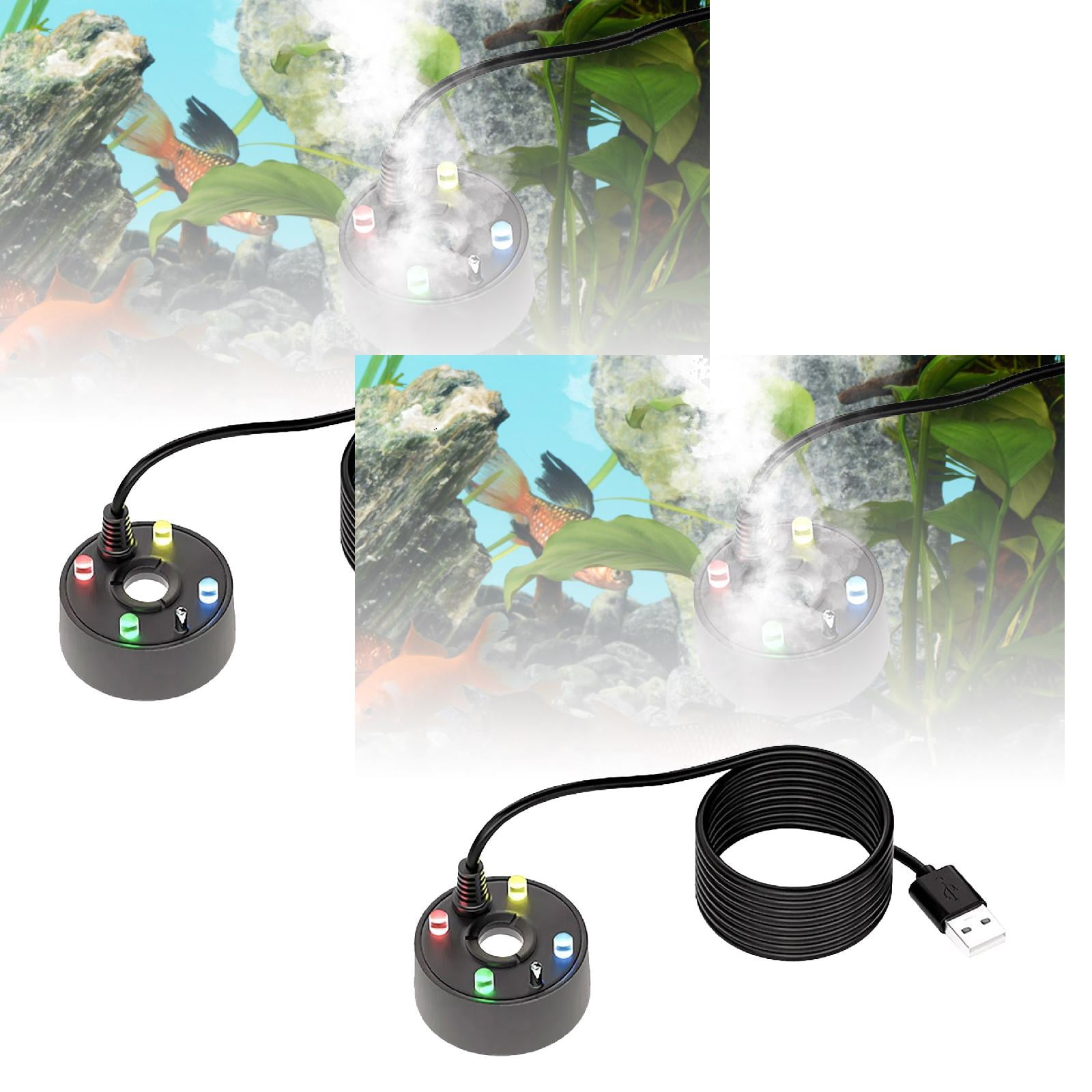 2Pcs Usb Plug 4 Led Spray Indoor Waterscape Pond Portable Reptile ...