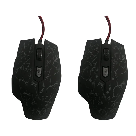 2Pcs Usb Wired Gaming Mouse, 6-Button Optical Surface Pro Luminous