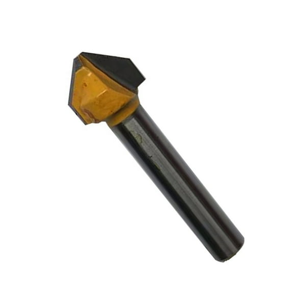 2Pcs V-Shaped Groove Router Bit 90 Degrees 6Mm Shank With Flat Head Carbide Wood Engraving Milling Cutter Woodworking Router Bit Smile Home