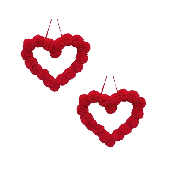 2Pcs Valentine'S Day Decorative Wreath For Home Door Wall Festival Party Heartwarming Wreath Valentines Day Decorations