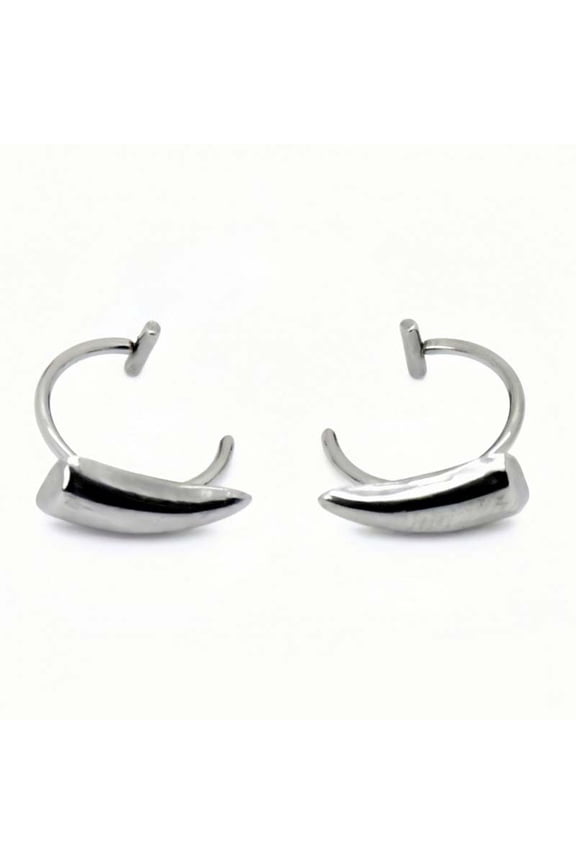 2Pcs Vampire Fang Lip Cuff, Non-Piercing Stainless Steel Fake Lip Ring, Gothic Punk Sharp Teeth Body Jewelry for Women Cosplay Party