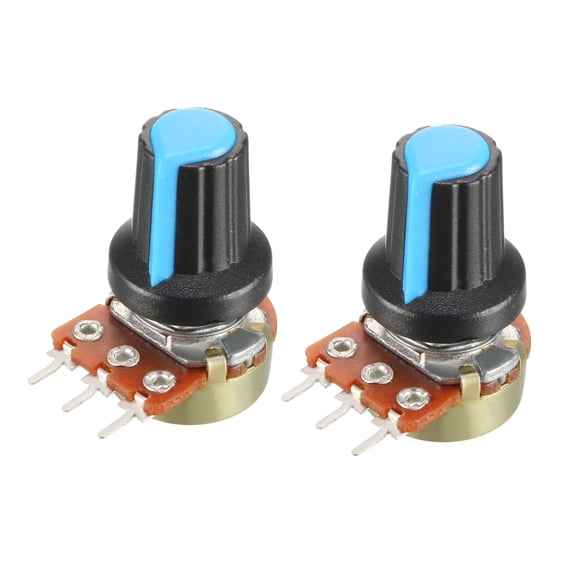 2Pcs, Variable Resistors Rotary Carbon Film Taper Potentiometer with ...