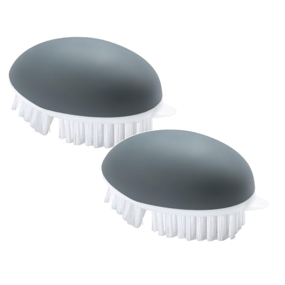 2Pcs Vegetable Brush Potato Scrubber For Food Non Comfortable Grip Flexible And Hard B Ristles For Washing Potatoes Eggs Mush Room With Remover Cleaning Brush Practical Home Decor