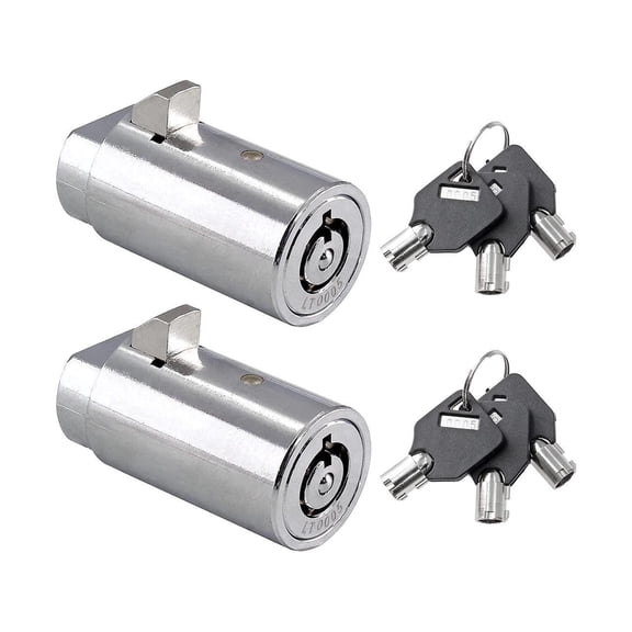 2Pcs Vending Machine Lock Keyed Alike Coke Machine Lock Snack Machine Lock Candy Machine Lock Soda Machine Lock, 6Pcs Keys