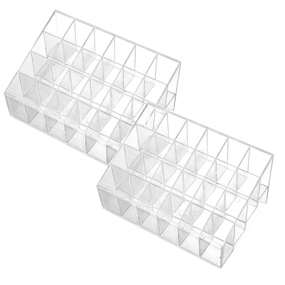 2Pcs Versatile Acrylic Lipstick Organizer Clear Makeup Holder For Lipsticks Lip Gloss Clear Acrylic Lipstick Holder With 9/24/36/40 Slots To Organize Lipstick Tubes And Beauty Product Rack