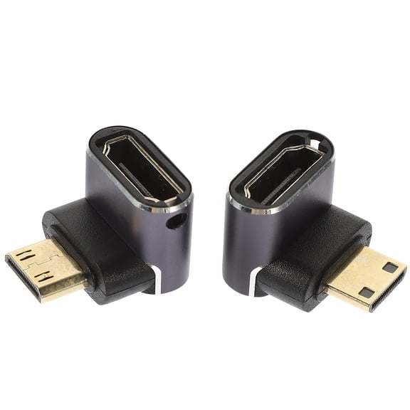 Pawsdot 2Pcs Right Angle Video Adapter Black for Stable Signal Transmission on TV Monitor Laptop