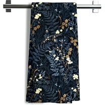 2Pcs Vintage Green Botanical Floral Kitchen Towels, Dark Cottagecore Fern Leaf Decorative Dish Tea Towels, Dark Green Floral Botanic Hand Towels for Kitchen Bathroom Decor, 16x24 inch