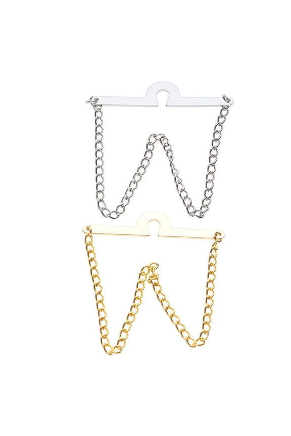 2Pcs Vintage Mens Necktie Link Tie Chain Clip Clasp Accessories