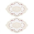 thumbnail image 1 of 2Pcs Vintage Oval Lace Table Placemats Exquisite Flower Embroidered Doilies Vase Mat 12.2 X 16.9 Inch, 1 of 8
