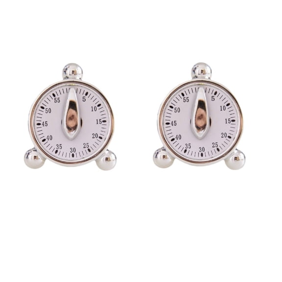 2Pcs Visual Mechanical Timer, 60-Minute Countdown Clock, Time Manager for Kitchen Baking and Classroom Use - Silent and Battery-Free, Classroom Timer, Cooking Timer, Minimalist Design, Compact Timer