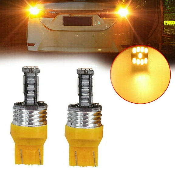 2Pcs WY21W LED Canbus No Error No Hyper Flash Turn Signal Lights Bulb 3030 T20 W21w Wy21w 7440 Bulb Orange