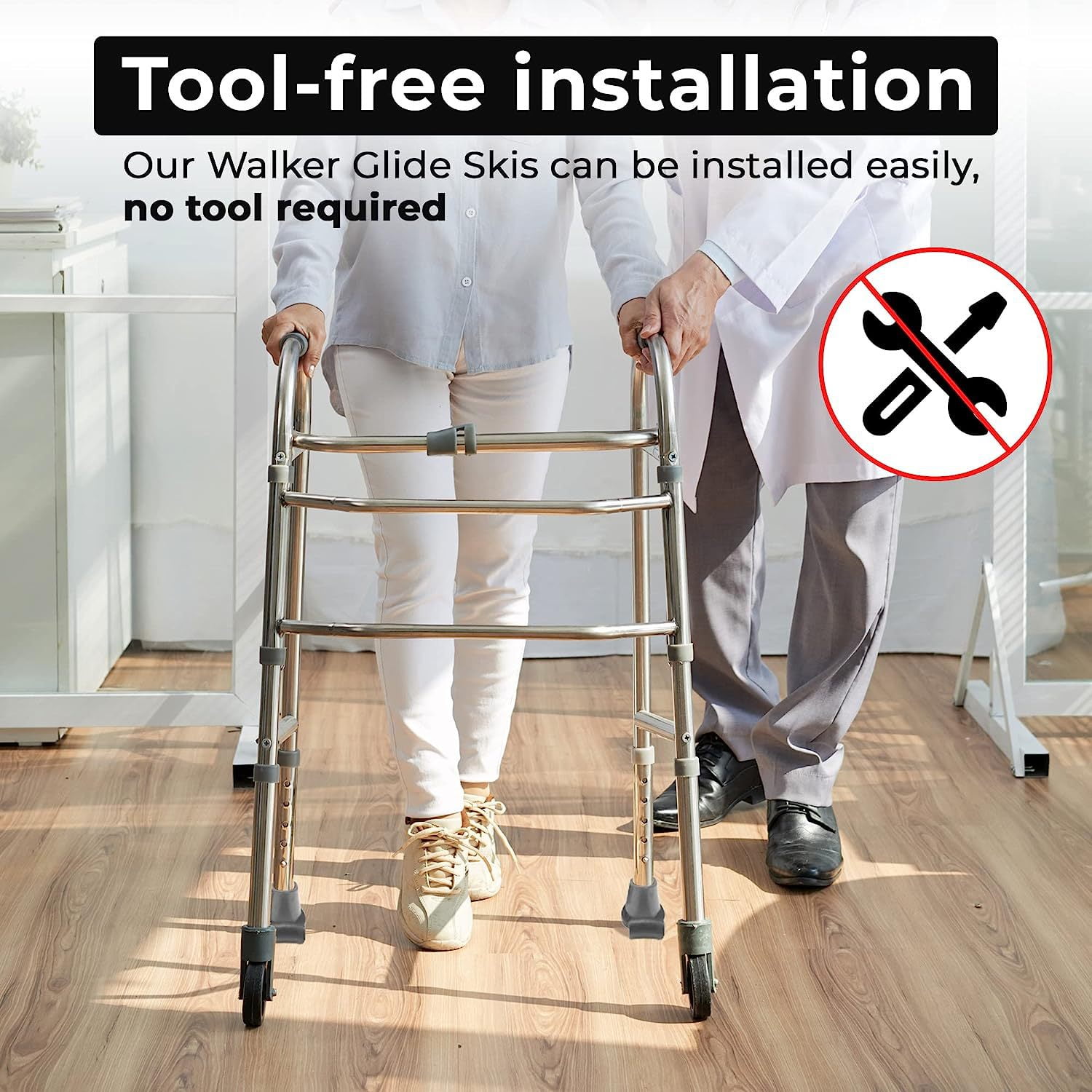 2Pcs Walker Skis Practical Walker Feet Cushion Antislip Walker Ski