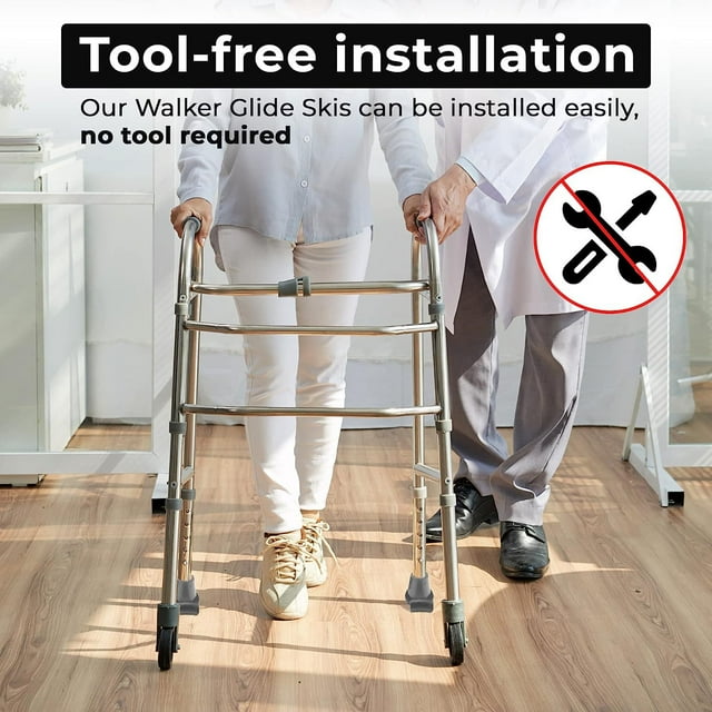 2Pcs Walker Skis Practical Walker Feet Cushion Antislip Walker Ski