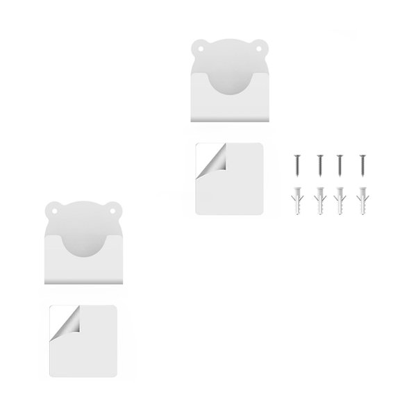 2Pcs Wall Adhesive Shower Curtains Rod Rack Bathroom Wall Holder Cartoon Shower Rod Holders for Bathroom Bedroom