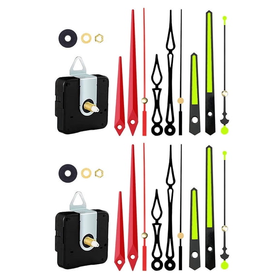 2Pcs Wall Clock Mechanism Operated Movement Repair Hands Replacement