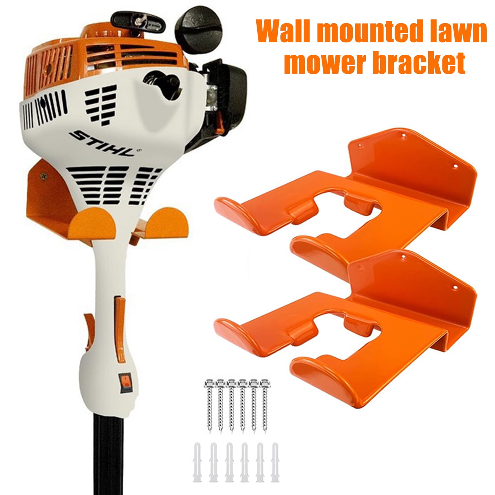 2Pcs Wall Mounted Grass Trimmer Racks Lawn Trimmer Holders Strong Load ...