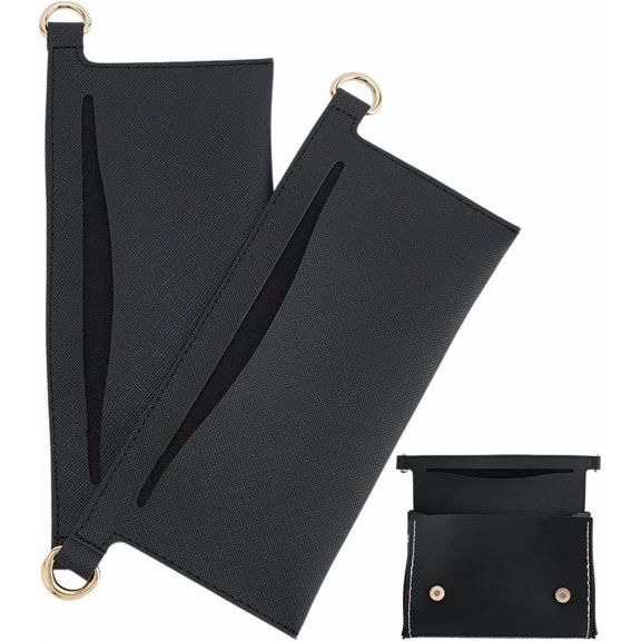 2Pcs Wallet Conversion Insert 16.5x8cm PU Leather Purse Clutch Bag Conversion Liner for Emily Wallet Sarah Bag Women Purse Shoulder Bags Crossbody Convert Accessories Black