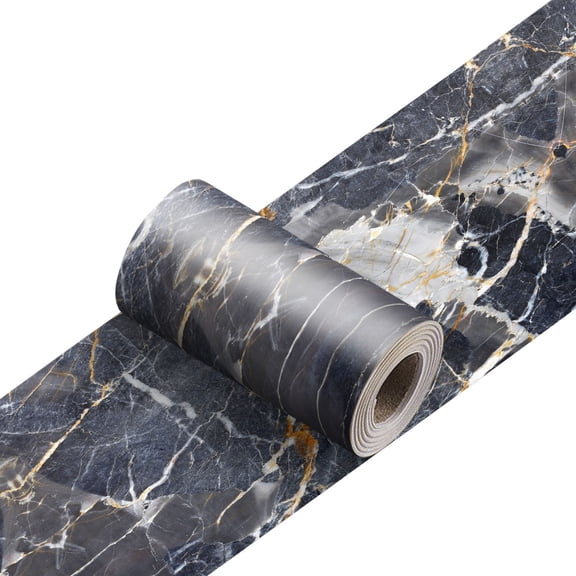 2Pcs, Wallpaper Border, Marble Peel and Staick Wall Border Waterproof Tiles Sticker Wallpaper Self Adhesive Removable Wall Stickers for Ceiling Bedroom Living Room Decor, 4x94.5 Inch