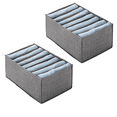 thumbnail image 1 of 2Pcs Wardrobe Clothes Organizer, Clothes Drawer Organizer, Clothing Organizer, Drawer Dividers for Clothes, Mesh Separation Box for Thin Jeans, Trousers, T-shirts, Skirts (7 Grids, Gray), 1 of 9