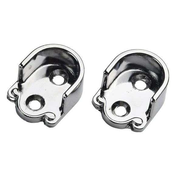 2Pcs Wardrobe Rail Hanger Rod Socket Support Tube Round End Bracket Holder