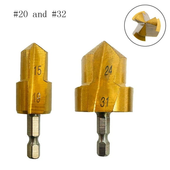 2Pcs Water Pipe Expansion Drill Bit 6.35Mm Hexagonal Shank Ppr Lifting 3 Flute Drilling Bits For Plumber Repairing