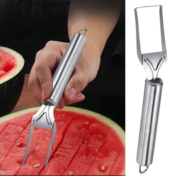 2Pcs Watermelon Slicer Cutter , Stainless Steel Watermelon Slicer, Portable Watermelon Cutter Slicer Tool Fruit Slicer for Home Party Camping Kitchen Gadget