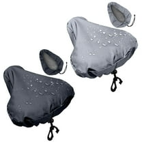 2Pcs Waterproof Bicycle Seat Covers, Bike Seat Cushion Covers with Drawstring, Washable Padded Bike Seat Cover for Women Men City/Mountain, Gray Black