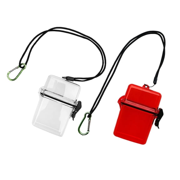 Vensio-2Pcs Waterproof Floating Dry Box Capsule Storage Container with Lanyard for Scuba Diving Snorkeling Kayaking