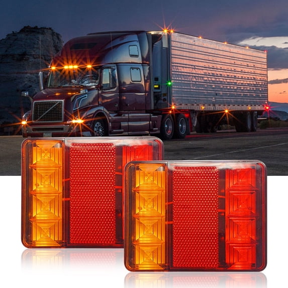 2Pcs Waterproof LED Tail Lights Rear Lamps Pair Boat Trailer Rear Parts for Truck Vans Lorry Caravans Car Lighting