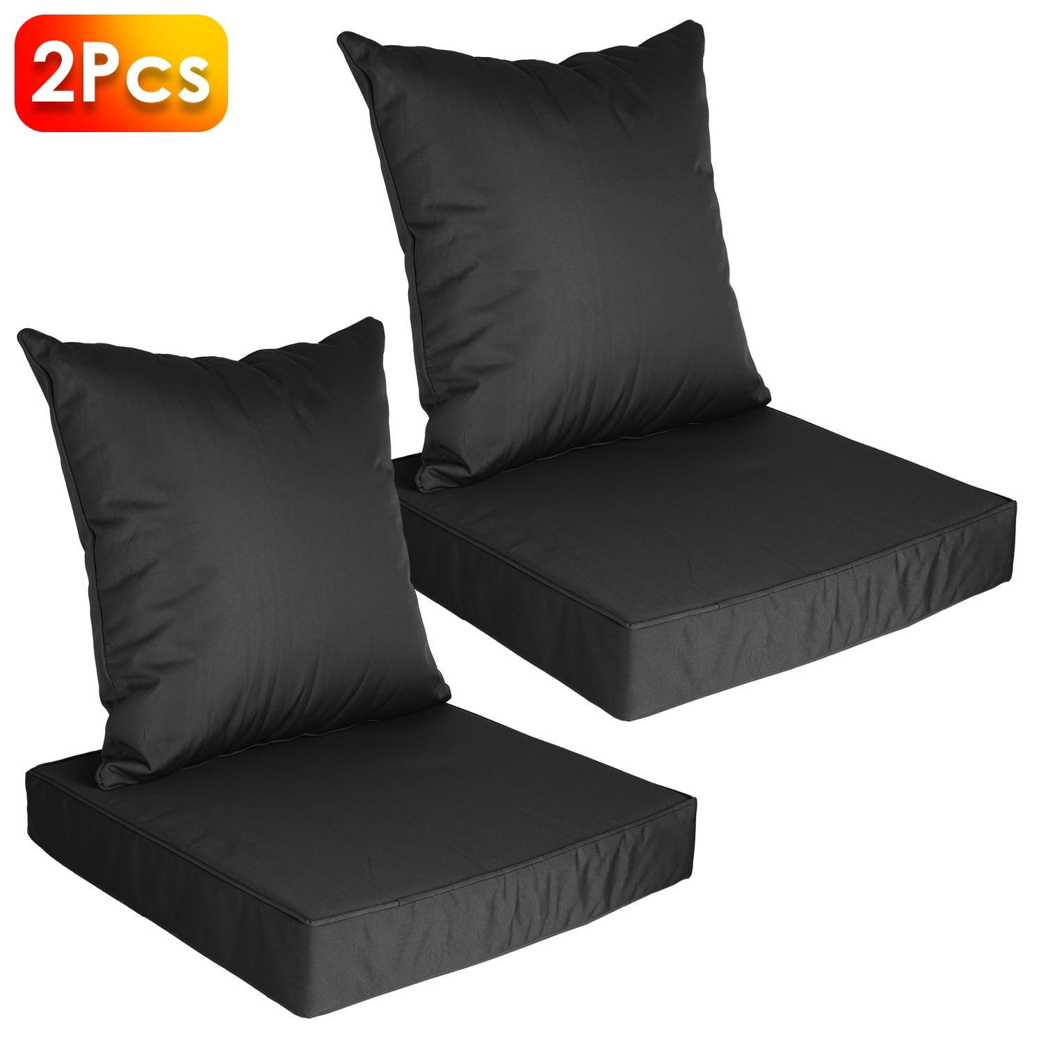 Zorpupoa Outdoor 2Pcs Waterproof Seat Cushion, Fade-Resistant, Removable Cover
