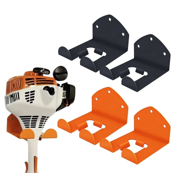 2Pcs Weedeater Hanger, Wall Mounted Trimmer Rack, Heavy Duty Weed Wacker Hooks, Garage Organizer Garden Tool Hanger, Hedge Trimmer Holder for Wall, Whackers Holder for Power Tools,Orange