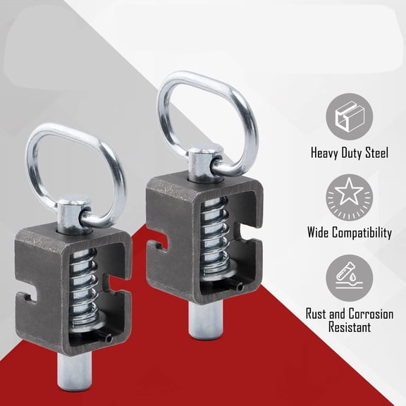 2Pcs Trailer Gate Spring Lock Weldable Heavy Steel Latch Assembly with Plain Tube for Utility Car Trailers and Gates Hardware Replacement