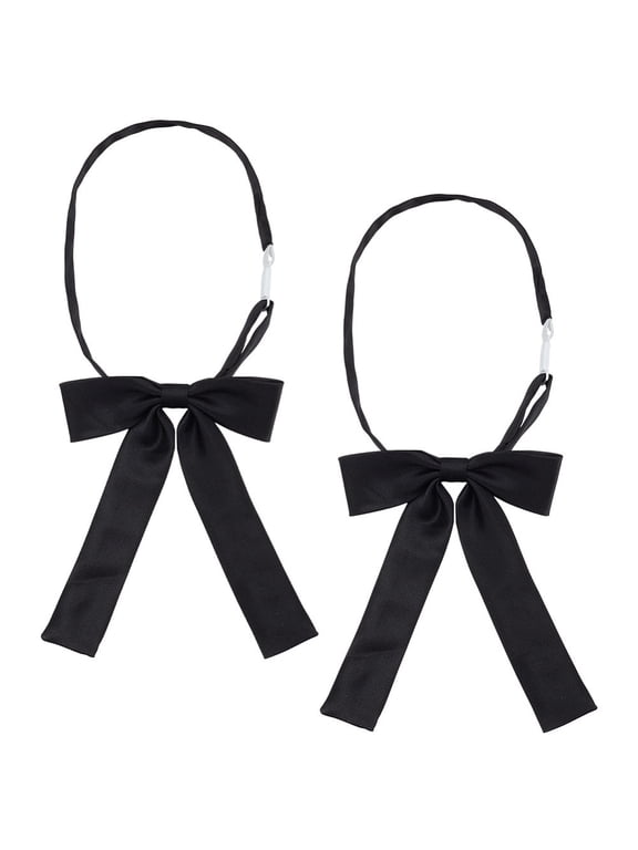 2Pcs Western Ties Adjustable Women's Polyester Bowtie Pre-Tied Neck Tie Cowboy String Tie