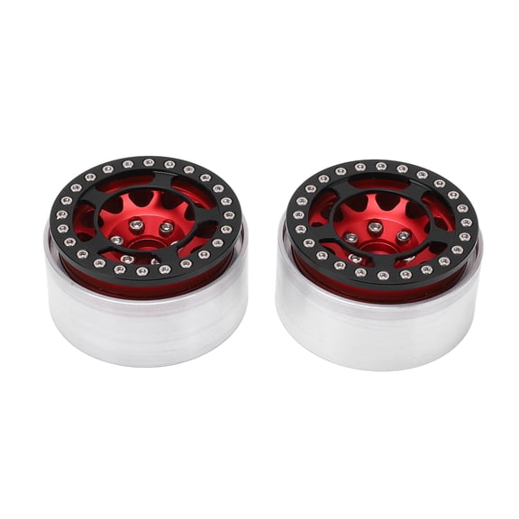 2Pcs Wheel Hub Aluminum Alloy High Wear Resistance CNC Machining 1.9in Remote Control Car Wheel HubRed