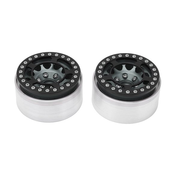 2Pcs Wheel Hub Aluminum Alloy High Wear Resistance CNC Machining 1.9in Remote Control Car Wheel HubTitanium Color