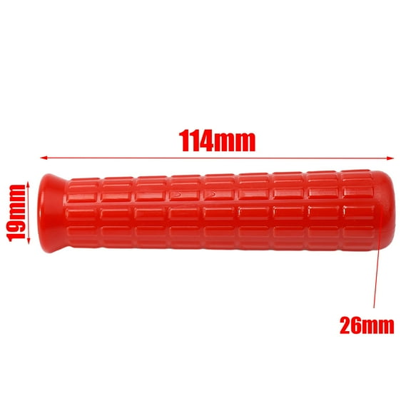 2Pcs Wheelbarrow Rubber Handles, Round Tubes Red Replacement Handles