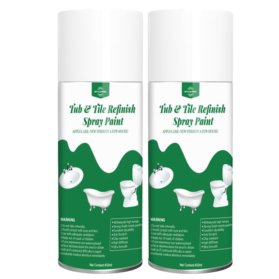 2Pcs White Ceramic Spray Paint - Durable Scratch-Resistant Coating, Easy to Apply for Ceramic Mugs, Figurines & Bathroom Tiles