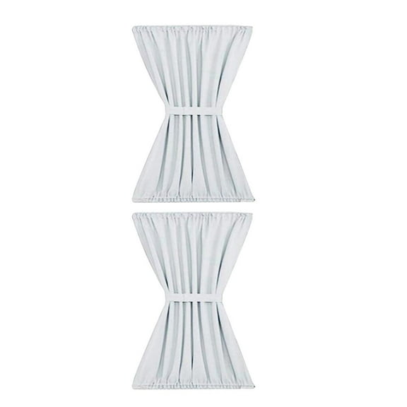 2Pcs White Front Blackout French Door Curtain Panel 137x102cm Easy Care