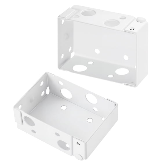 2Pcs White Iron Box Mounting Brackets for Window Blinds Fits 1.5x2.25 Inch Headrails with Self Tapping Screws and Expansion Tubes