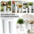 thumbnail image 1 of 2Pcs White Metal Flower Bucket Farmhouse Rustic Decor for Floral Arrangement Home Wedding, One of Each Size, 1 of 8