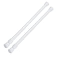 thumbnail image 1 of 2 Pack Spring Tension Curtain Rod Adjustable 15.7 to 28 Inches, 0.63" Diameter, White, 1 of 8