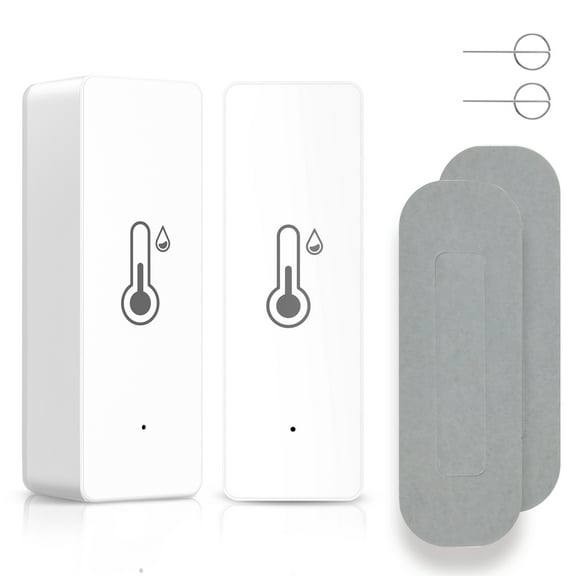 2Pcs WiFi Thermometer Hygrometer Data Storing Digital Temperature Hygrometer Auto Operated Temperature Humidity Sensor Intelligent Adjustment Wireless Humidity Sensor Meter for Home