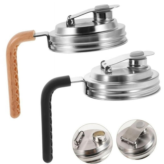 2Pcs Wide Mouth Jar Stainless Steel Pour Spout Lid, Reusable Jar Lids for Wide Mouth Jars